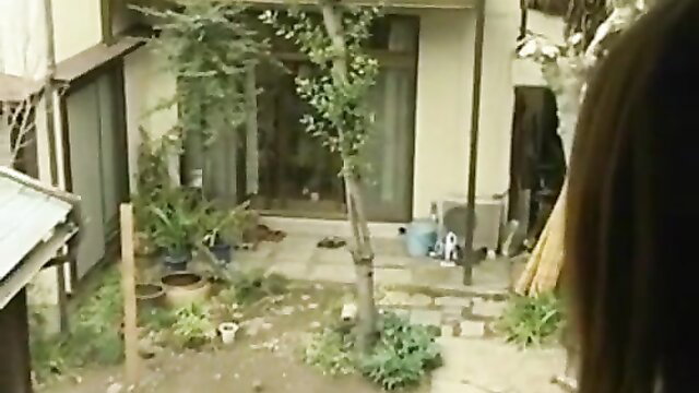 Japanese girl in garden