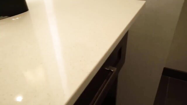 LaSirena69 thick Latina mom bent over kitchen counter in tight dress