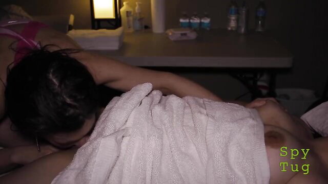 Anna Bell Peaks nude in hidden cam lesbian happy ending massage