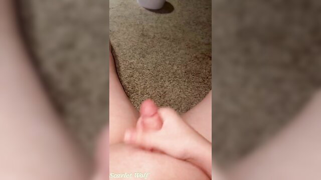 Scarlet Wolf transgirl closeup footjob tease on cock