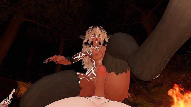 DrakeSpire futa wendigo with huge cock hunts breeder in POV forest scene