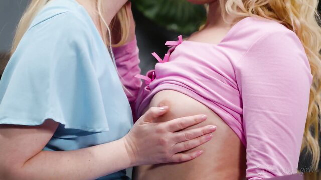 Charlotte Stokely gropes stepdaughter Khloe Kingsley's tits intimately