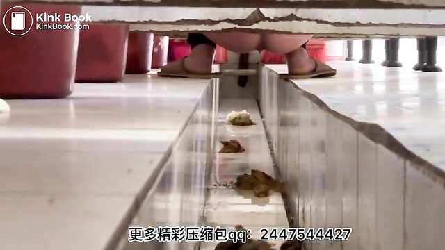 Cute Chinese girl Kat9 poops in toilet with smelly farts