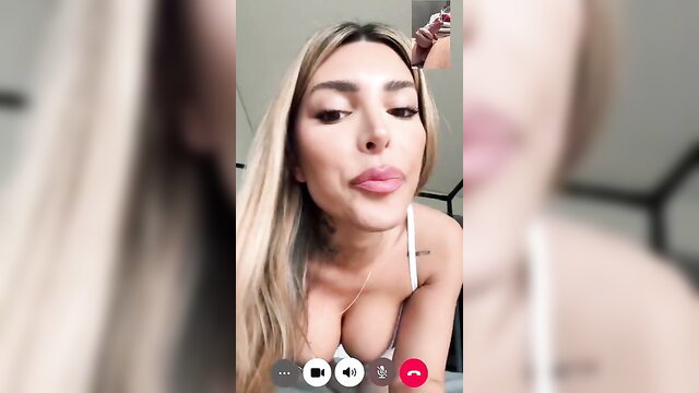 Blonde Tami Tsunami teases with big tits on video call JOI