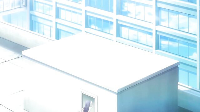 Yari Agari Ep.2 rooftop anime hentai girl in white dress by windows