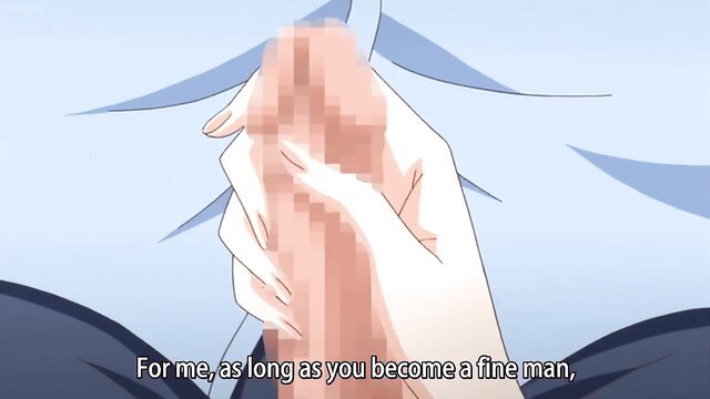 Anime handjob from blue-haired JAV onee-san in Chu Shite Agechau Ep.1