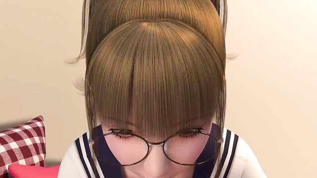 Izumi Kasahara cute Japanese schoolgirl in sailor uniform glasses closeup