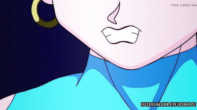 Bulma closeup face smirking with open mouth in cheating wife gangbang