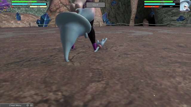 Mismagius vs Hatterene hentai fight in Heroine Rumble 2