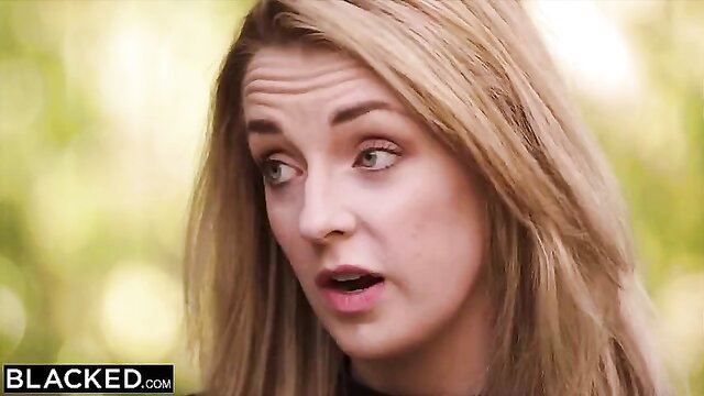 Blonde big titted housewife shocked by trainer's BBC outdoors