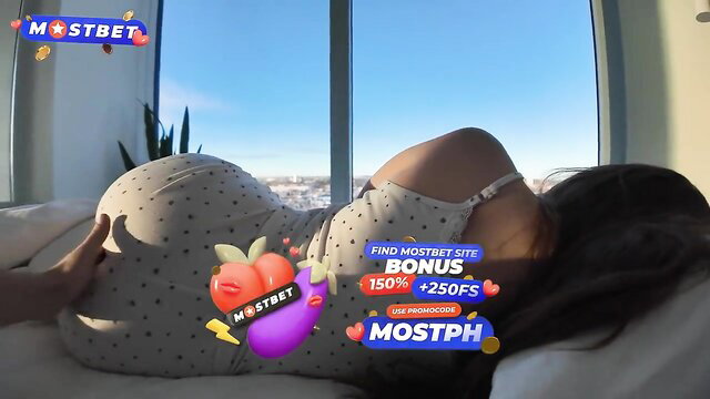 FantasyBabe pregnant beauty in tight dress poses nude on bed