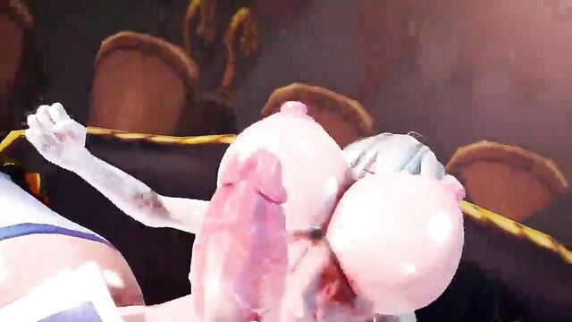 Futa Love Pub: Busty futa with huge pink tits and cock in explicit sex scene