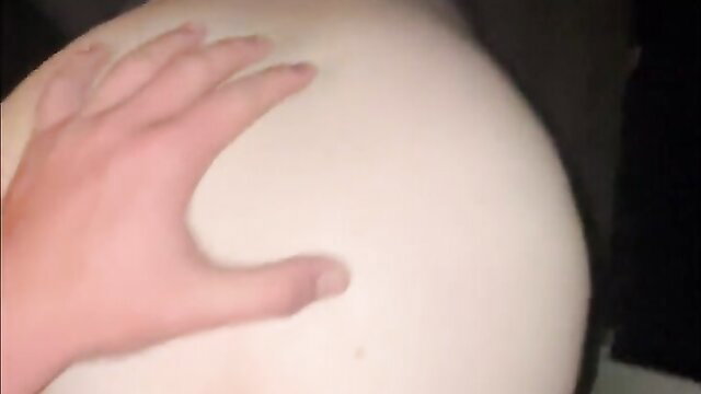 Hand gripping massive pale ass cheek closeup in amateur anal play