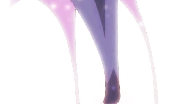 Anime-style cosplay girl in sheer purple lingerie, teasing pose Ep.3