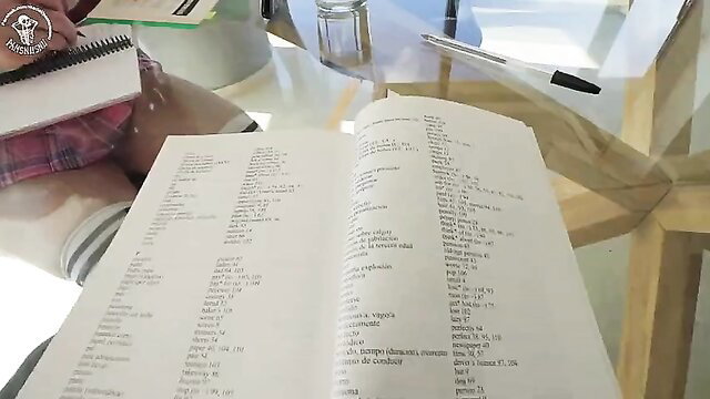 Latina teen studies with classmate, ends in hot fuck session