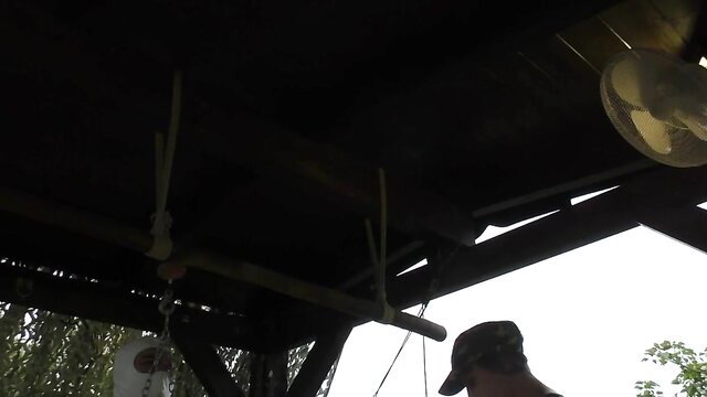 Titslave A bound hanging in outdoor slave session, Toaxxx Master