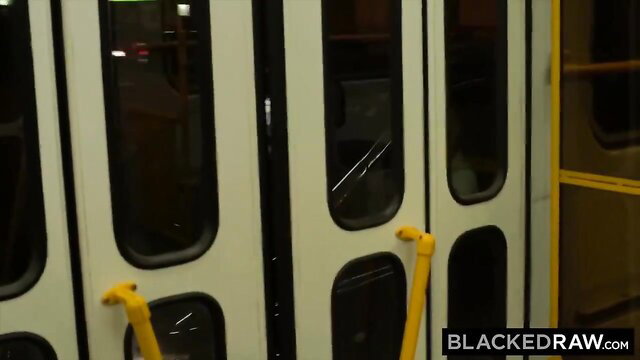 Misha Cross on train doors, flirty pose without boyfriend - EboBlack