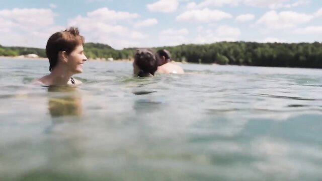 Russian exhibitionist beach nude tits in lake scene from Razocharovannye 2025