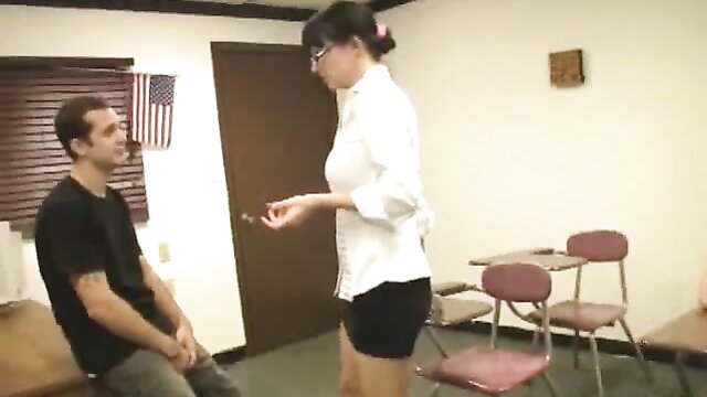 Angie Noir and Chloe Surreal in teacher-student classroom tease