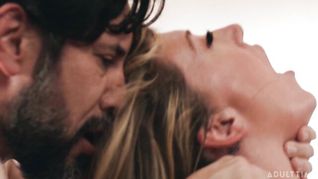 Tommy Pistol chokes blonde Addison Vodka during intense sex