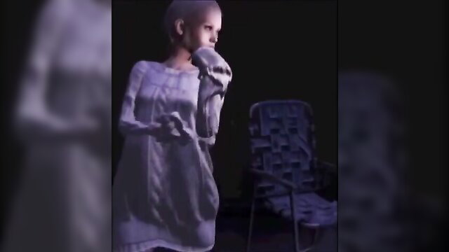 Bald Asian woman in sheer dress kidnapped as sex slave