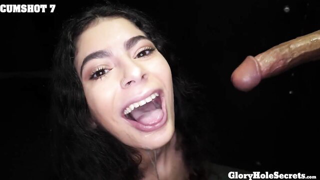 Angel Gostosa cumshot on face from BBC at gloryhole GloryHoleSecrets