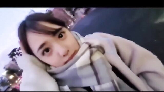 Asian beauty in scarf POV selfie, cute face, amateur JAV thumbnail