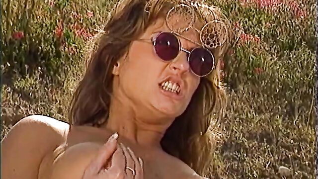 Ashlyn Gere topless in sunglasses outdoors, hot FFM threesome