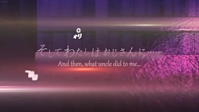 JAV thumbnail: Japanese girl teases 'And then what uncle did to me' text overlay