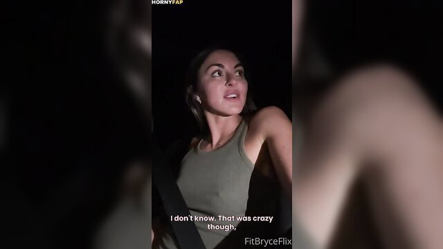 Bryce Adams topless in tank top, shocked face closeup