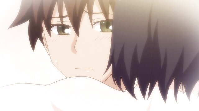 Anime boys close-up embrace, Overflow Ep.2 hentai thumbnail