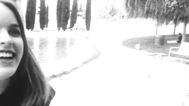 Armana Miller smiling outdoor by lake, SexArt Unplugged