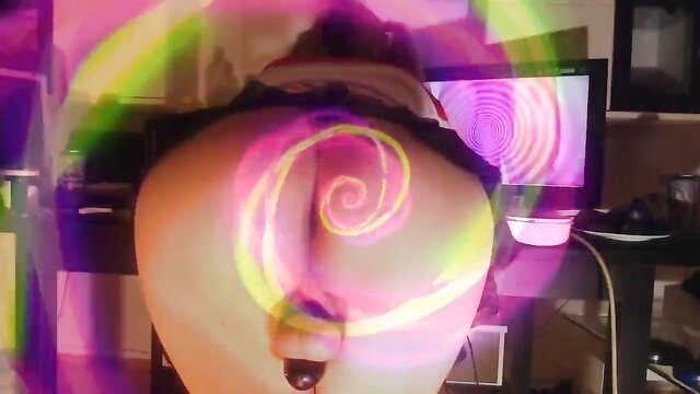 Brandynette's big ass with hypnotic anal spiral, sissy chastity brainwash prep