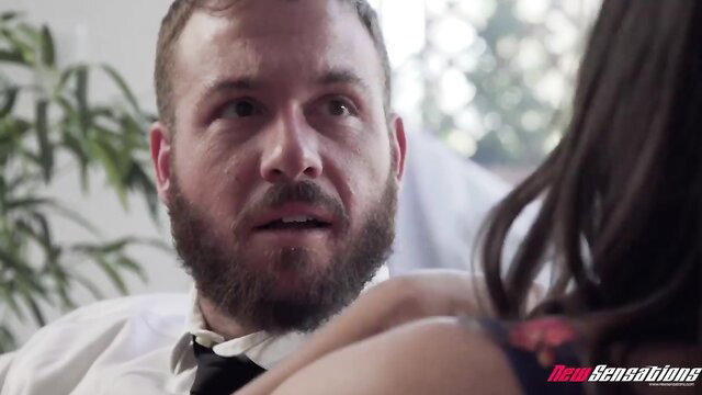 Ashley Adams closeup with man in suit, wild big cock action