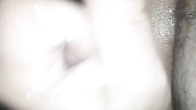 Blurry closeup of shaved small dick handjob cumshot by milf