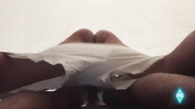 Stepdad's thick thighs spread in white shorts, POV gay adjustment tease