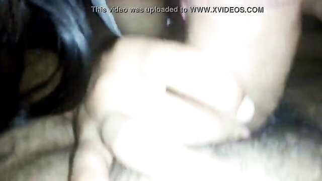 Latin babe sucking fat cock, tasting husband's cum closeup