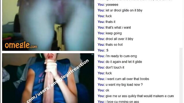 Hot amateur girl on Omegle chat flashing tits and teasing ass