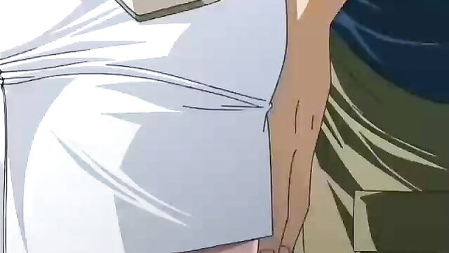 Hentai girl in white dress groped on crowded train