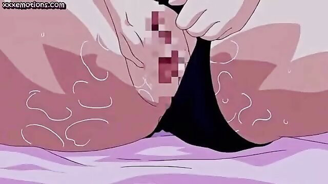 Anime hentai girl with massive tits fingering pussy closeup