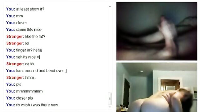 Omegle stranger fingers hot girl's pussy and ass in amateur cam sex
