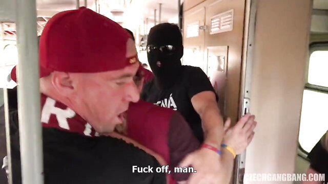 Czech football gangbang on train: thugs grab woman in red cap