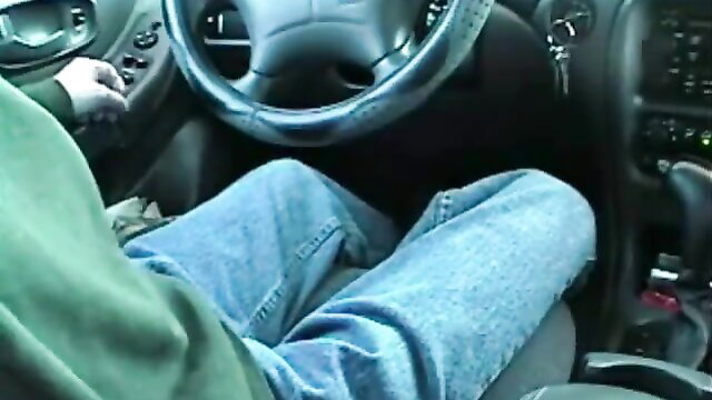 Twink sucking cock in car POV, jeans down, ready for facial cumshot