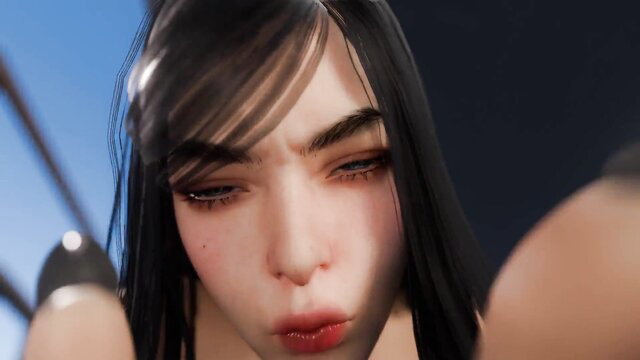 Stunning Asian Raven closeup pout in Lazy Procrastinator's movie