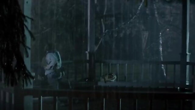 Tommie-Amber Pirie & Zoe Kravitz nude scene on porch in Pretend We're Kissing