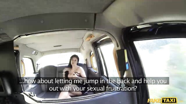 Candy Sexton offers aged Fake Taxi driver sexual relief in cab