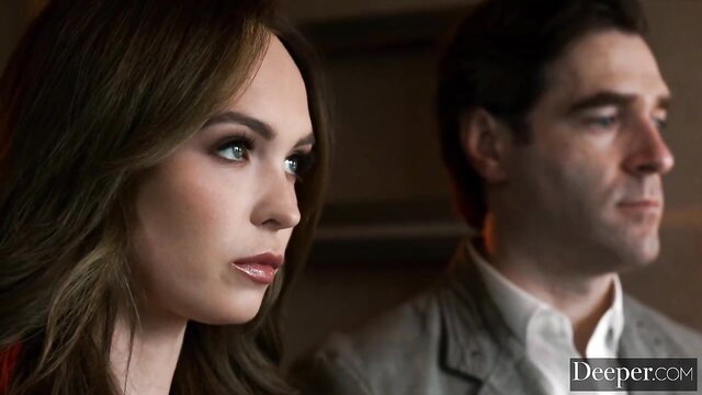 Hotwife Lilly eyes BBC bull intensely in tense first-time tease