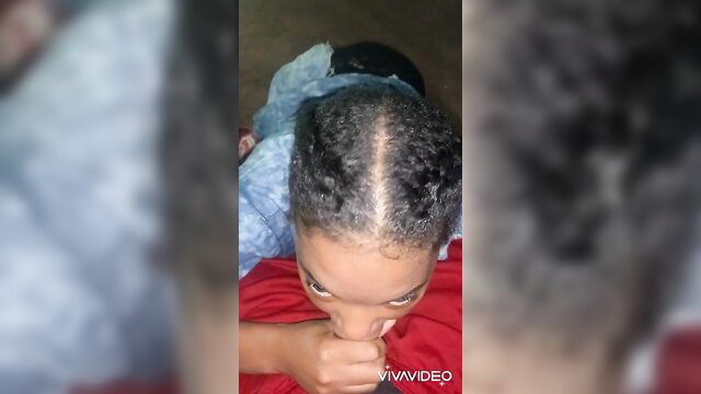 Black amateur slut deepthroat blowjob POV closeup