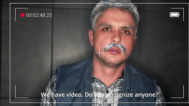 Luna Roulette big eyed MILF asks if you recognize anyone in video