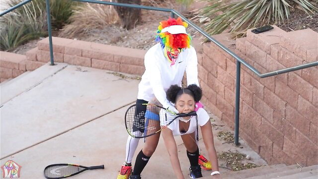 Cali Caliente in clown costume fucked doggystyle by Gibby Federer